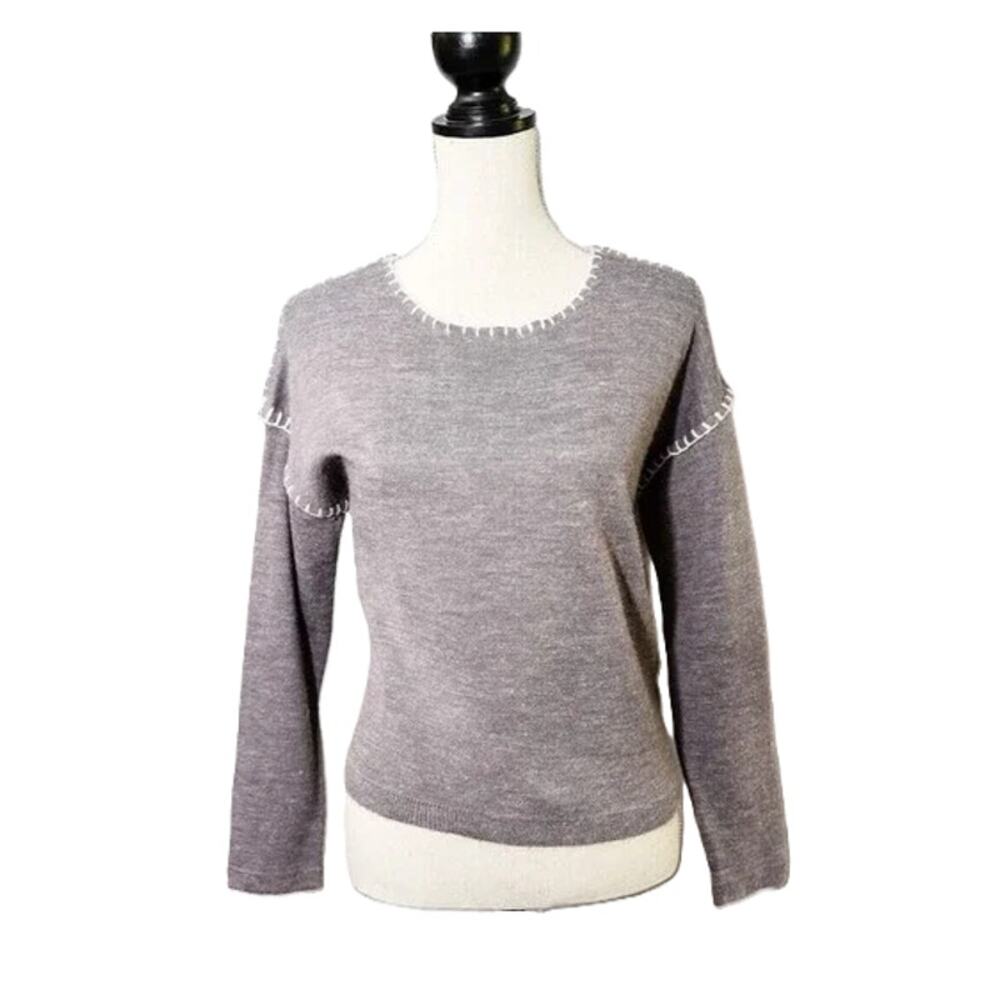 NWOT La Fee Verte Stitched Sweater Grey Size M / L